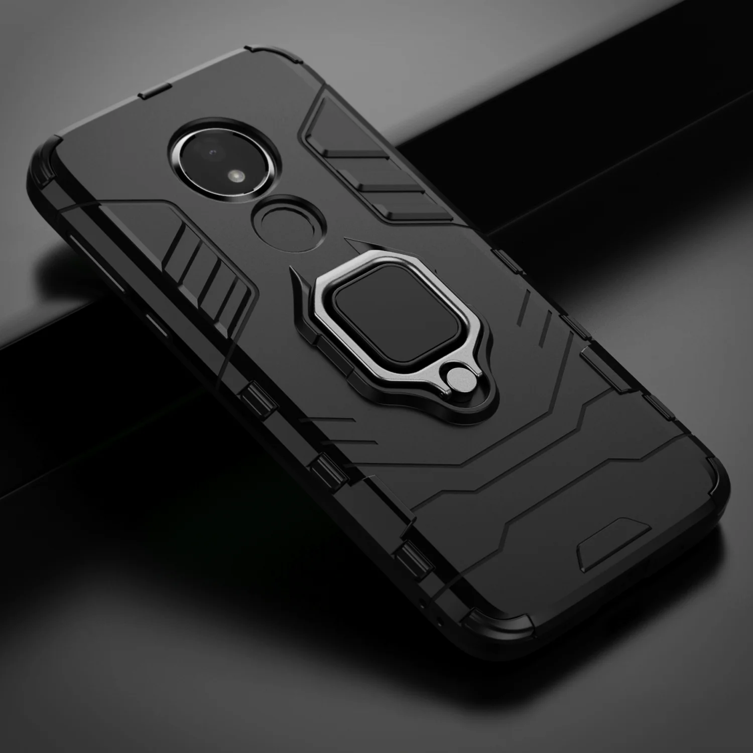 Чехол-накладка для Motorola Moto G7 Power Play противоударный с кольцом-подставкой |