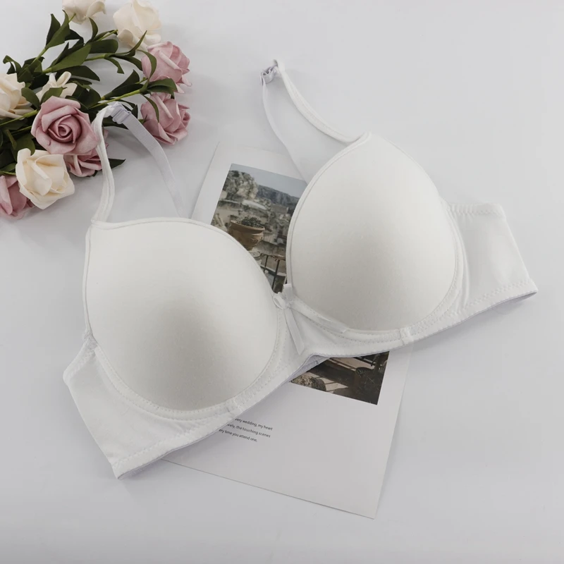 Женский бюстгальтер на бретельках PariFairy хлопковый однотонный тонких с пуш-ап 3