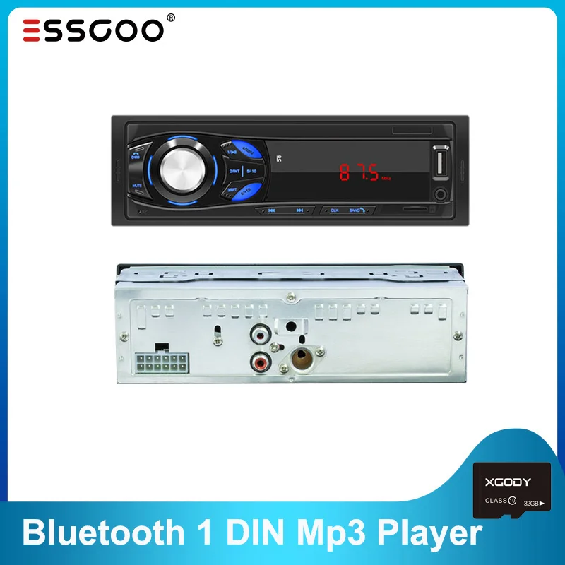 Автомагнитола Essgoo 1 Din Bluetooth светодиодный экран FM Aux вход Mp3 USB AUX в FM|Автомагнитолы| |