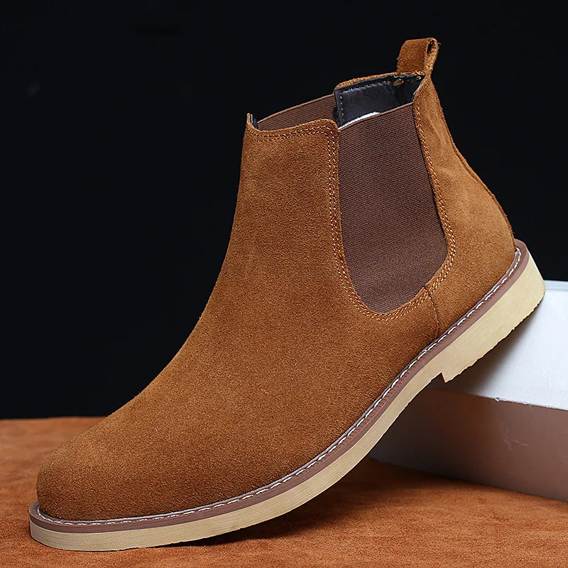 

Men Boots Luxury Spring/Winter Elegant Chelsea Boots Men Cow Suede Leather Lovers' Casual Shoes Plus Size 47 Zapatillas Hombregy