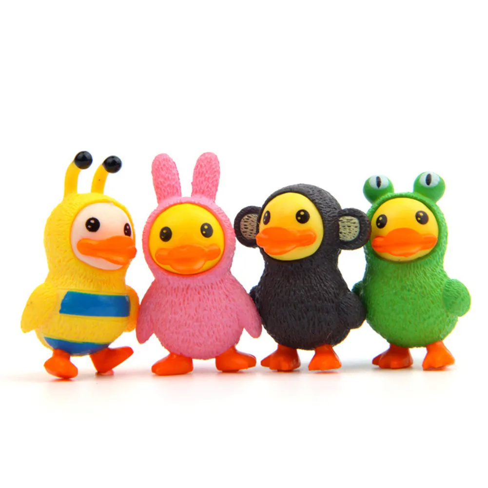 

4 Styles Cute Cartoon Duck Doll Toys Kawaii Duck Doll Animal Toys PVC Duck Figure Model Toys For Chidlren Kids Lovely Gift