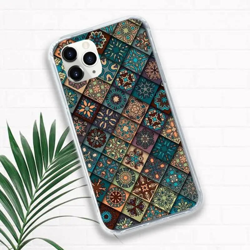 

MANDALA Aesthetics pattern Phone Cases for iPhone 11 12 pro XS MAX 8 7 6 6S Plus X 5S SE 2020 XR Luxury brand shell funda coque