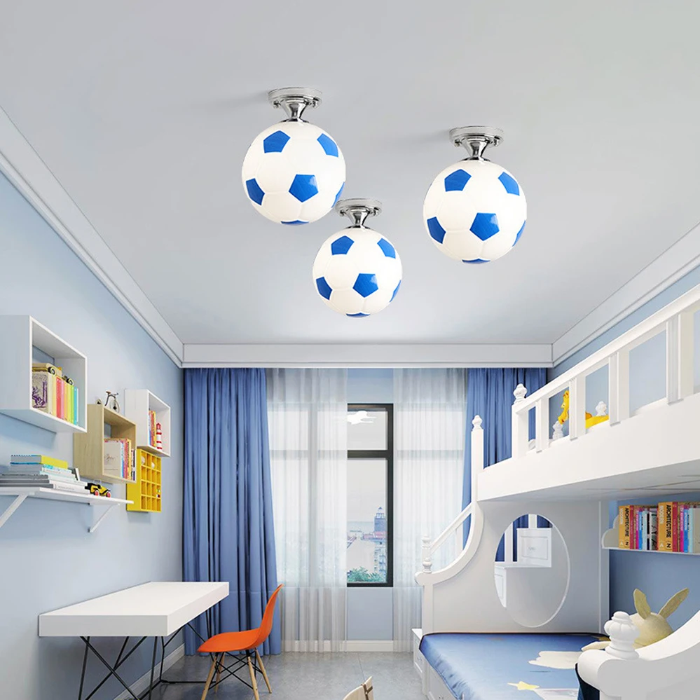 Soccer Ball Ceiling Light LED Lamp Football Style 220V Indoor Lighting Decor for Bar Bedroom Kids Room Lights Fixture | Освещение