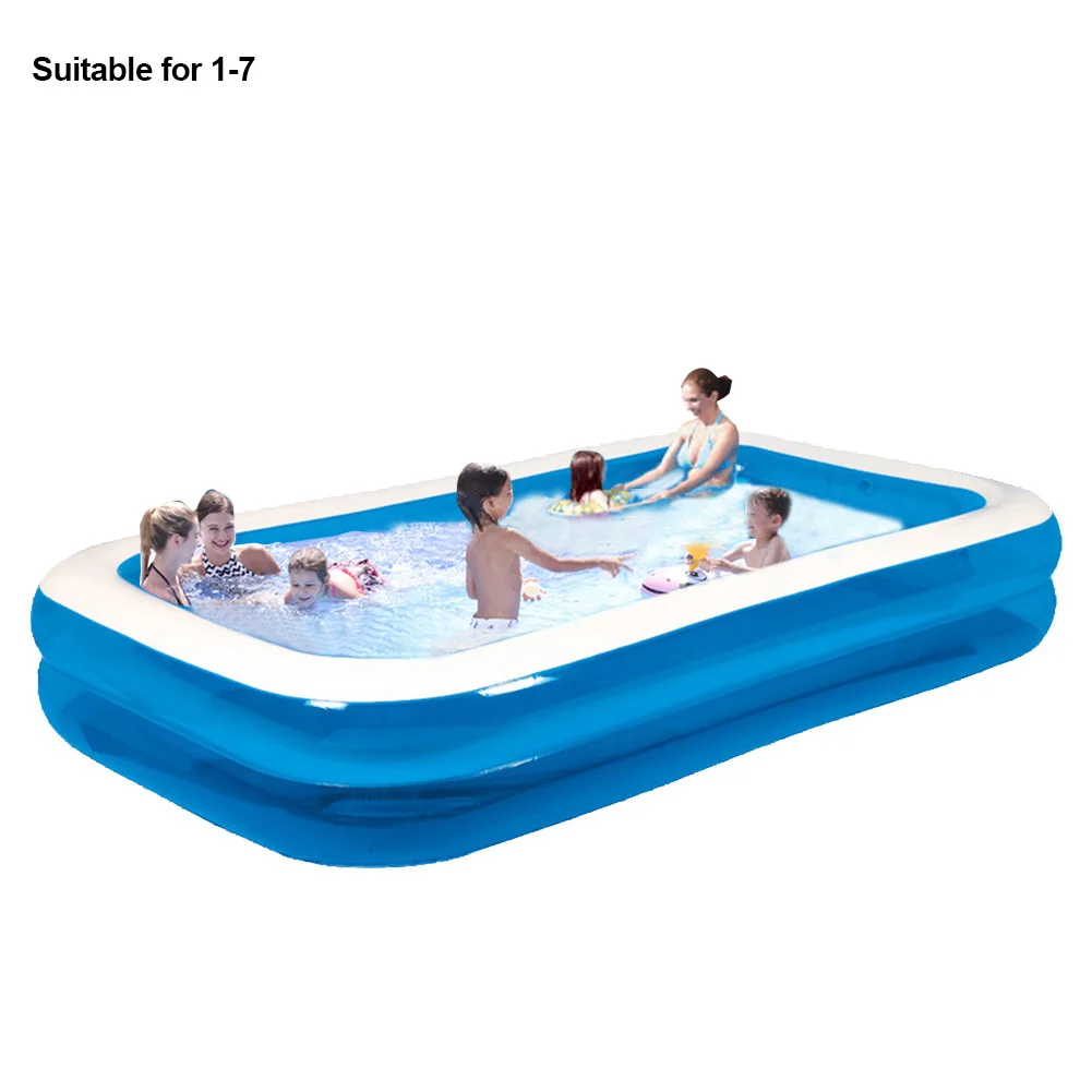

Outdoor Summer Swimming Pool For Kids Rectangular Inflatable Swimming Pool Thicken PVC Paddling Pool Bathing Tub