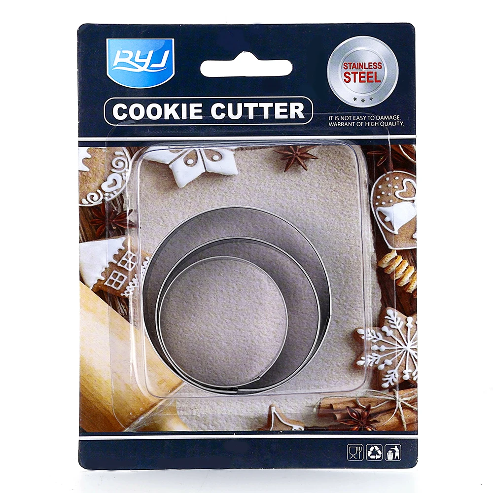 3 шт. трехмерная круглая форма для печенья из нержавеющей стали инструменты