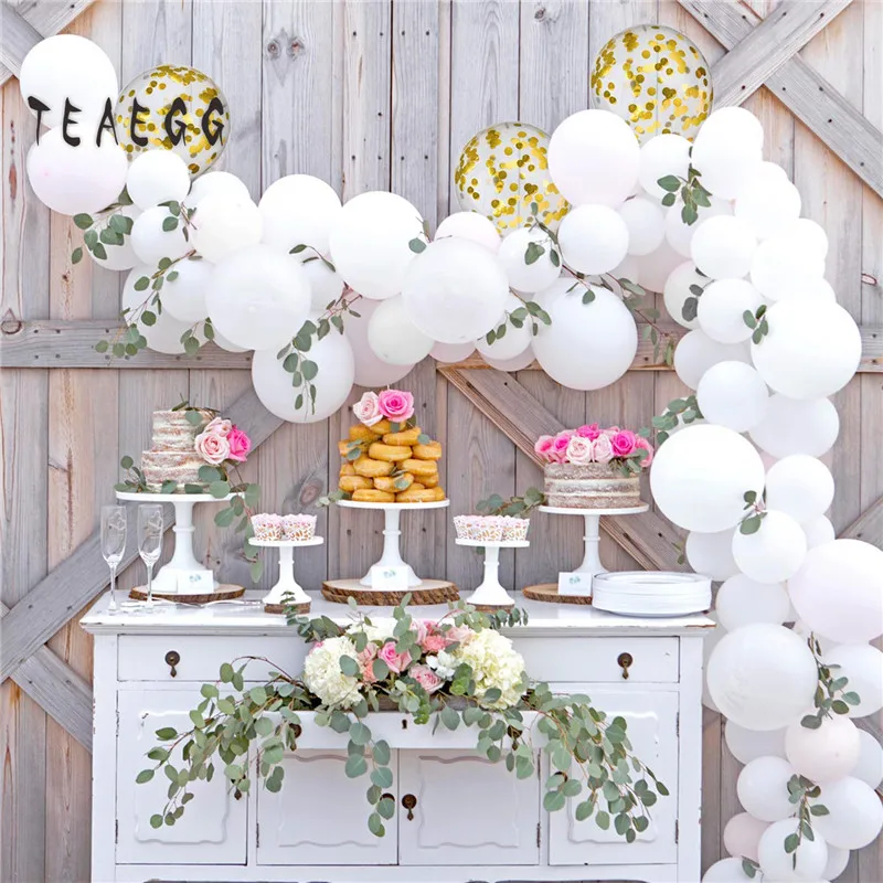 83 шт./компл. 12 'ཆ'' Белый Свадебный шар гирлянда арочный комплект на