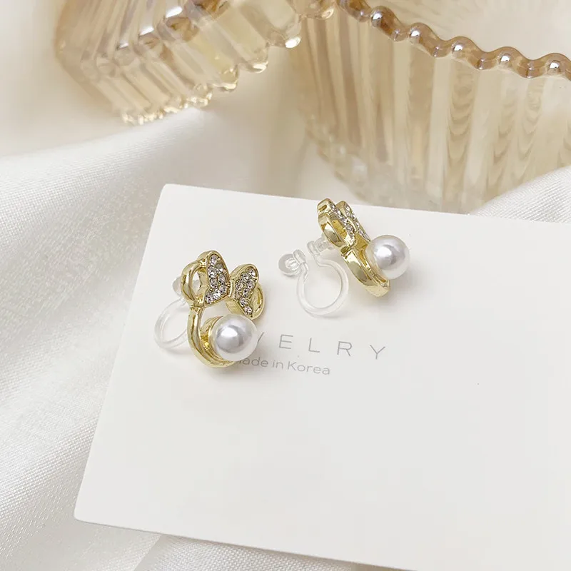 Корейские модные серьги-гвоздики с кристаллами и жемчугом для женщин простые