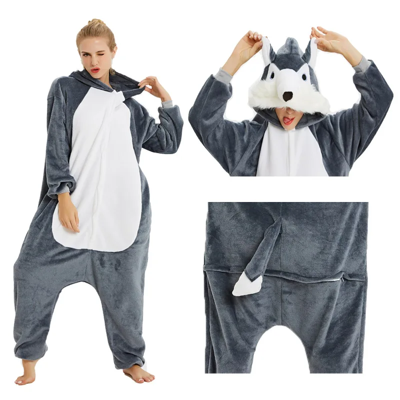 2019 пижамы унисекс Единорог Рождество взрослых животных фланелевые мультфильм