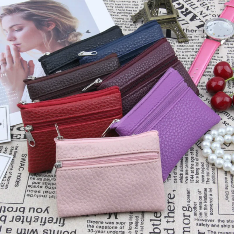 Женский маленький кошелек из искусственной кожи мини на молнии с отделением для