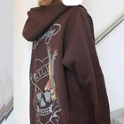 Свитшот женский с длинным рукавом, на молнии, в готическом стиле