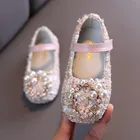 Обувь для девочек в новом стиле, туфли принцессы с жемчугом, Костюмные твидовые Детские Туфли Мэри Джейн, Нескользящие туфли в клетку с бусинами для малышей