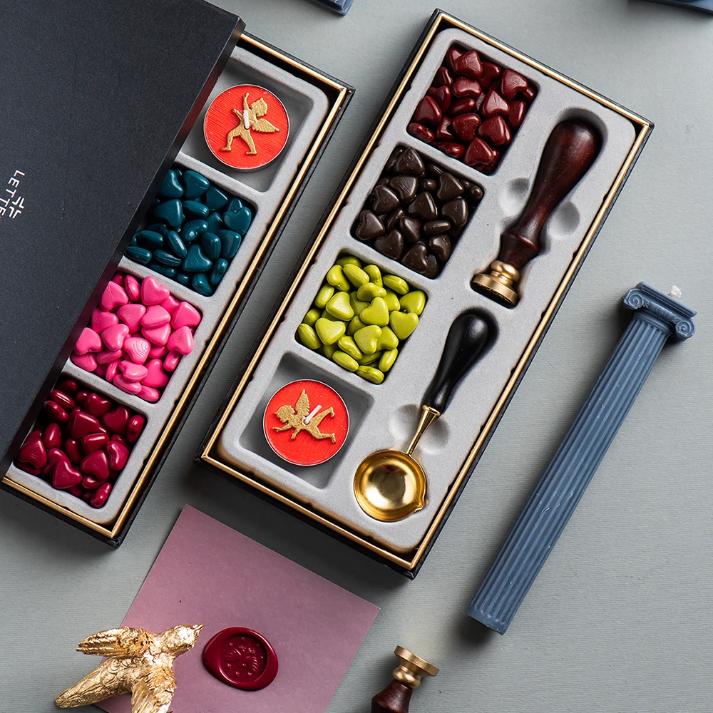 Romantic Vintage Fire Seal Set Gift Blessing Envelope Love Heart Wax seal stamp bullet journal decoration | Дом и сад