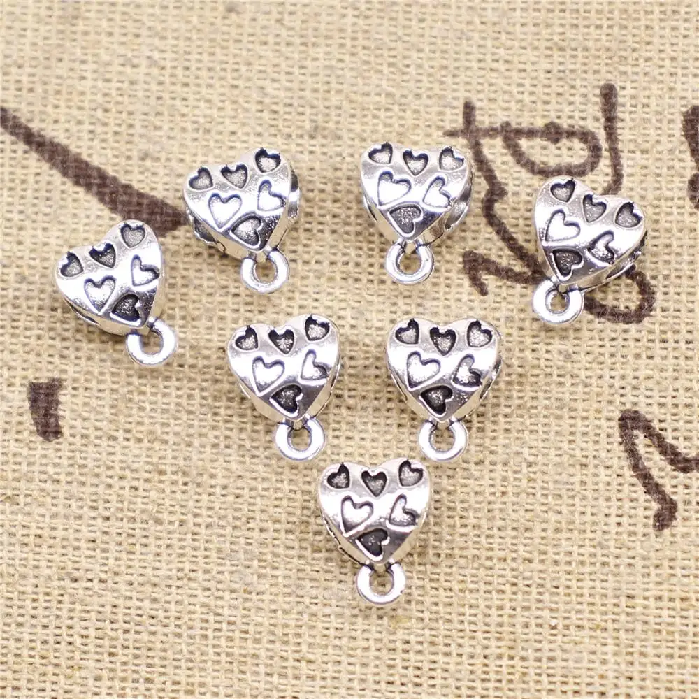 

Pendants Jewelry Making 10pcs 12x9x7mm Antique Silver Color Bails Spacer Beads Connectors Jewelry Components