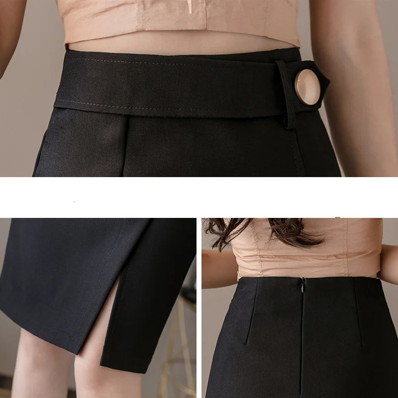 Женская Офисная Юбка-миди REALEFT летняя облегающая юбка-футляр с разрезом спереди и