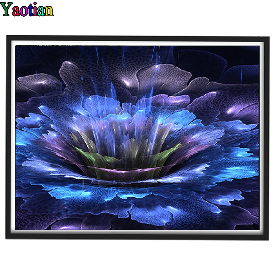 

Full Square Round Diamond Painting Abstract Fantasy Lotus Diamond Embroidery Cross Stitch Kit Mosaic Picture of Rhinestone