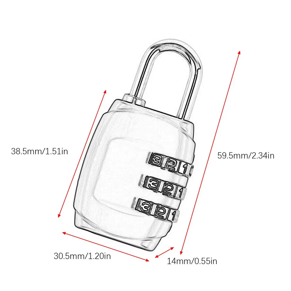 Новый 3 набора цифр пароль Комбинация чемодан с висячим замком для багажа