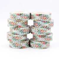 new 10pcsset 15mm10m lovely flowers japanese masking washi tape decorative adhesive tape scrapbooking sticker label stationery