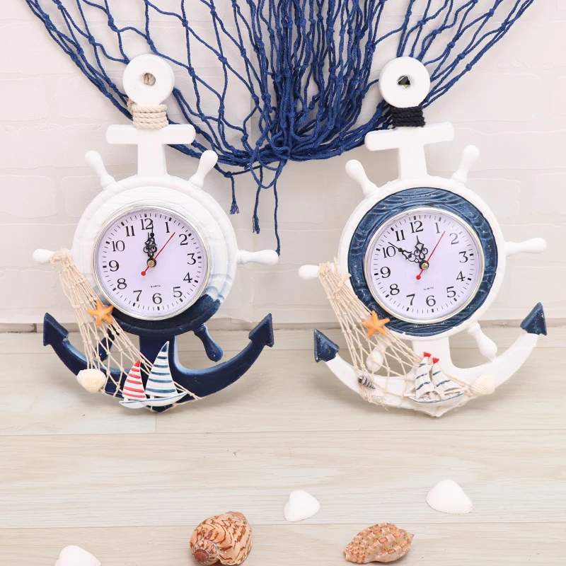 Креативные деревянные средиземноморские настенные часы пиратский корабль
