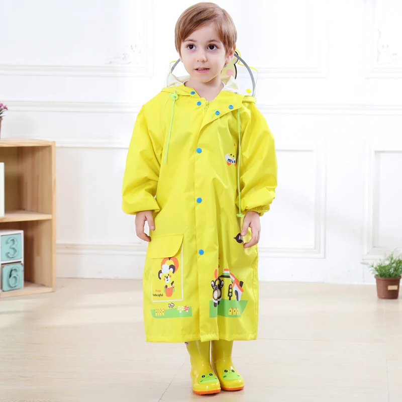 

Backpack Kids Raincoat Waterproof Cute Children Hooded Blue Lightweight Travel Poncho Cartoon Impermeable Kids Raincoat MM60YY