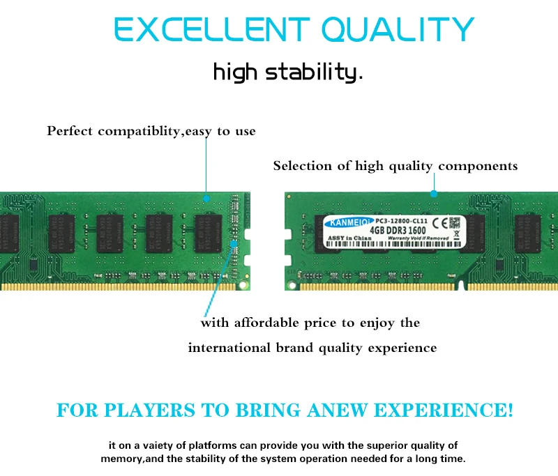 KANMEIQi DDR3 2GB 4GB 8GB 1333mhz 1600MHz PC3 Memory RAM Module Computer Desktop 240pin 1.5V dimm Memoria New