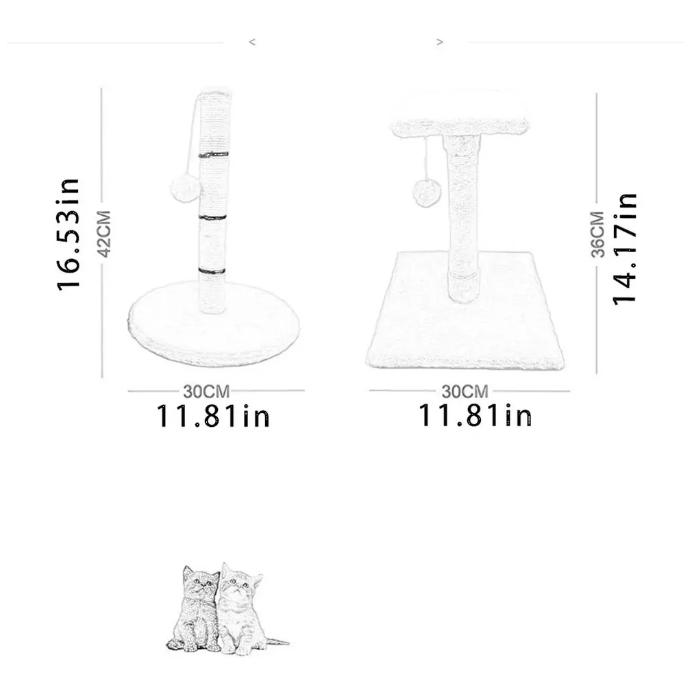 

Multifunctional luxury small cat climbing frame toy Sheet metal Creative board Paper tube Sisal rope Cat scratching post