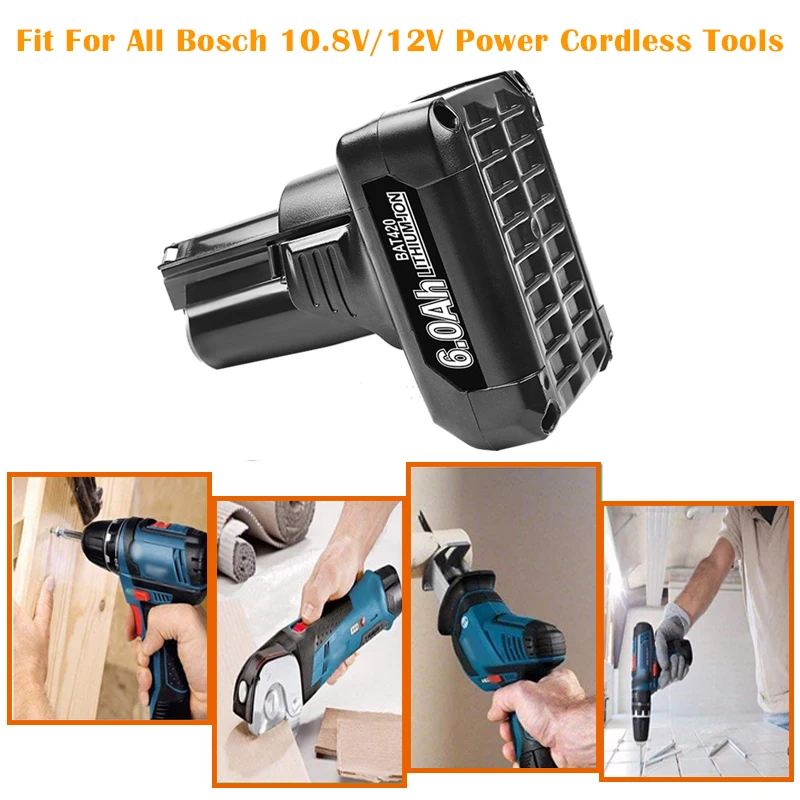6.0Ah Замена для Bosch 10 8 V/12V Batttery BAT411 BAT411A BAT412 BAT412A BAT413 BAT413A BAT414 D-70745 2607336013 26073360 |