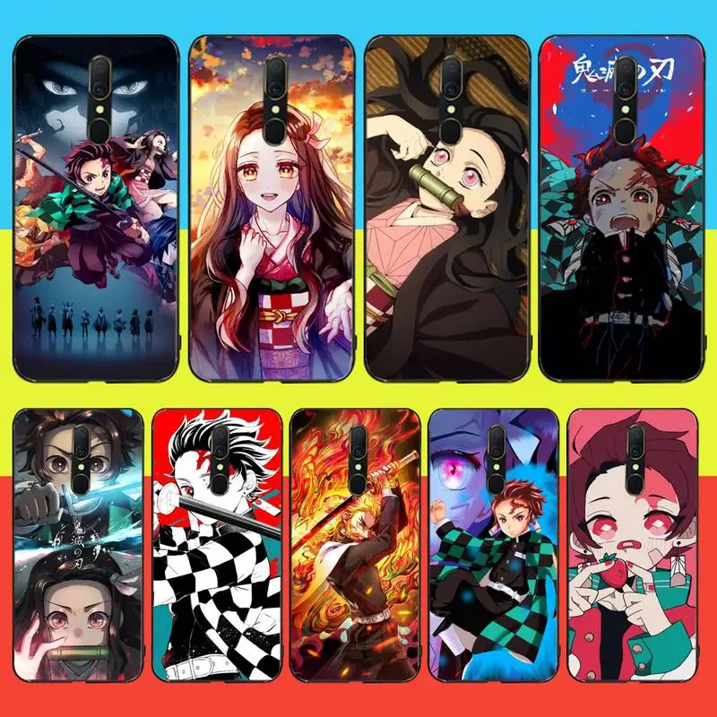

CUTEWANAN demon slayer kimetsu no yaiba DIY Painted Bling Phone Case For Oppo A5 A9 2020 Reno2 z Renoace 3pro Realme5Pro