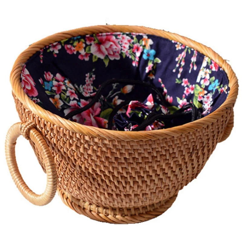 Вьетнамская корзина из ротанга плетеная для закусок и конфет ручной работы