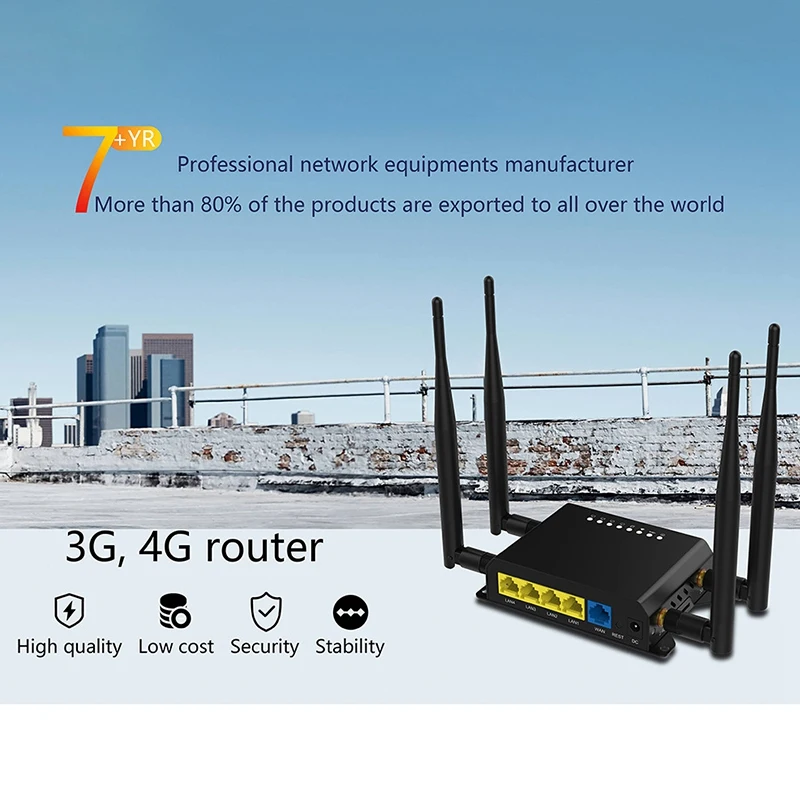 

Router WiFi 4G Wireless Router 300Mbps for Frequency Band LTE: B1/B3/B5/B7/B8/B20/ WCDMA: B1/B5/B8GSM: B3/B8(EU Plug)
