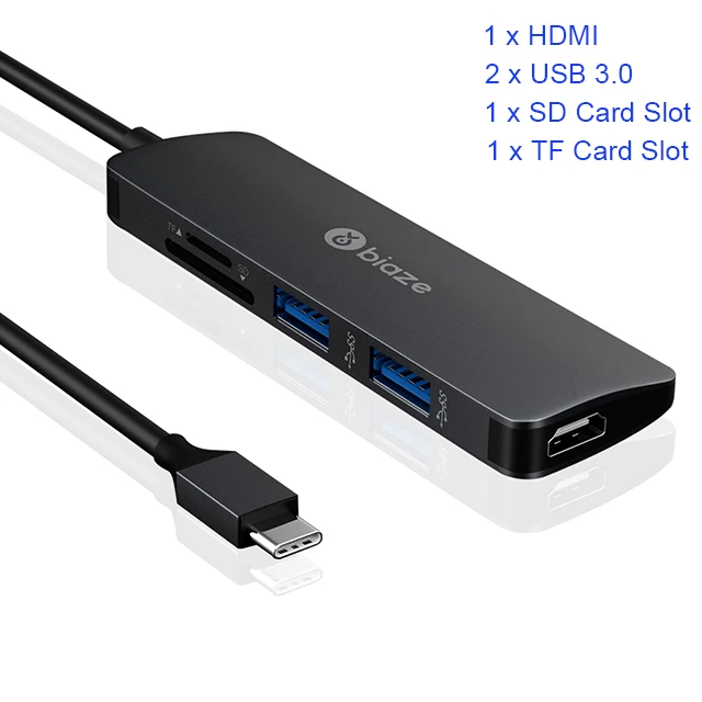 Biaze USB C концентратор type C к Мульти USB 3,0 концентратор HDMI адаптер с SD/TF кард-ридер для MacBook Pro huawei P30/P20 разветвитель usb-хаб - Цвет: HDMI Version