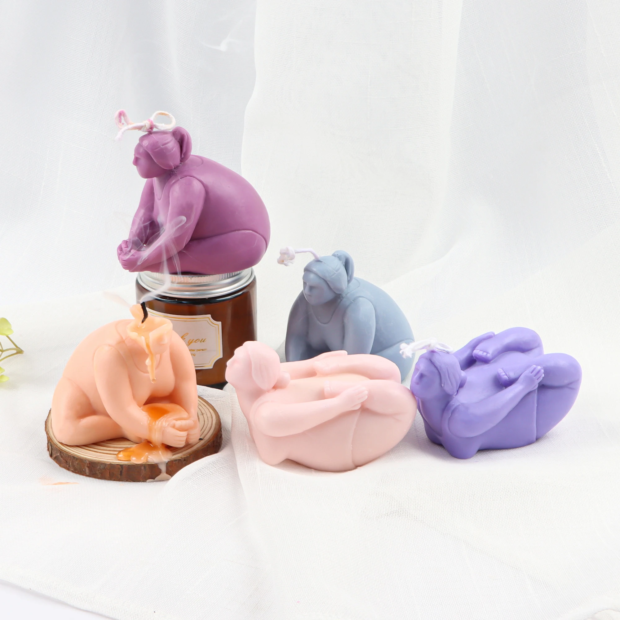 Женская силиконовая форма для свечей йоги пластырь украшение ароматерапии торс