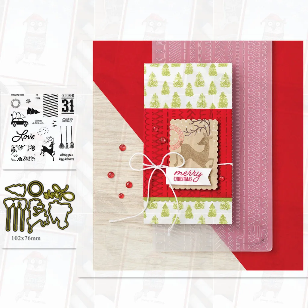

Festive Post Metal Cutting Dies and Stamps DIY Scrapbook For Card Making Embossing Die Cuts Stencil Template 2021 Craft Stamps