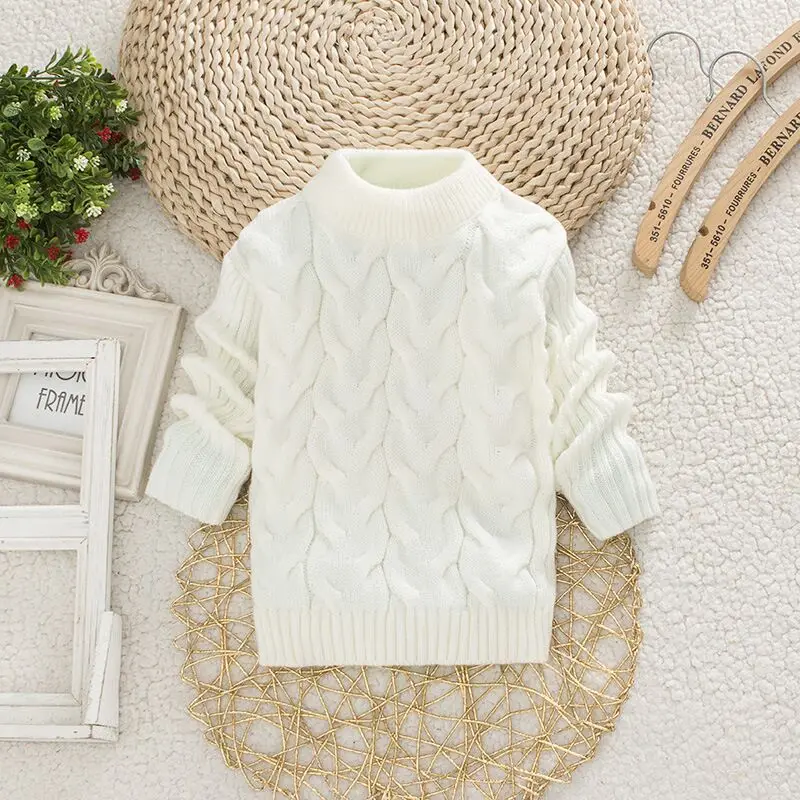 

2019 Boy Girl Fashion Twisted Sweater Toddler Girls Thick Knitwear Child Kids Bottoming O-Neck Sweater Pullovers Winter Sweater