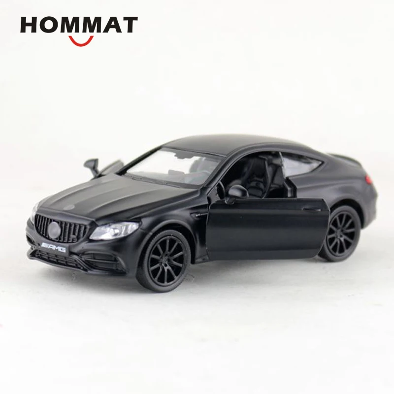 HOMMAT 1:36 матовый черный C63 S AMG Coupe литый под давлением игрушечный автомобиль модель