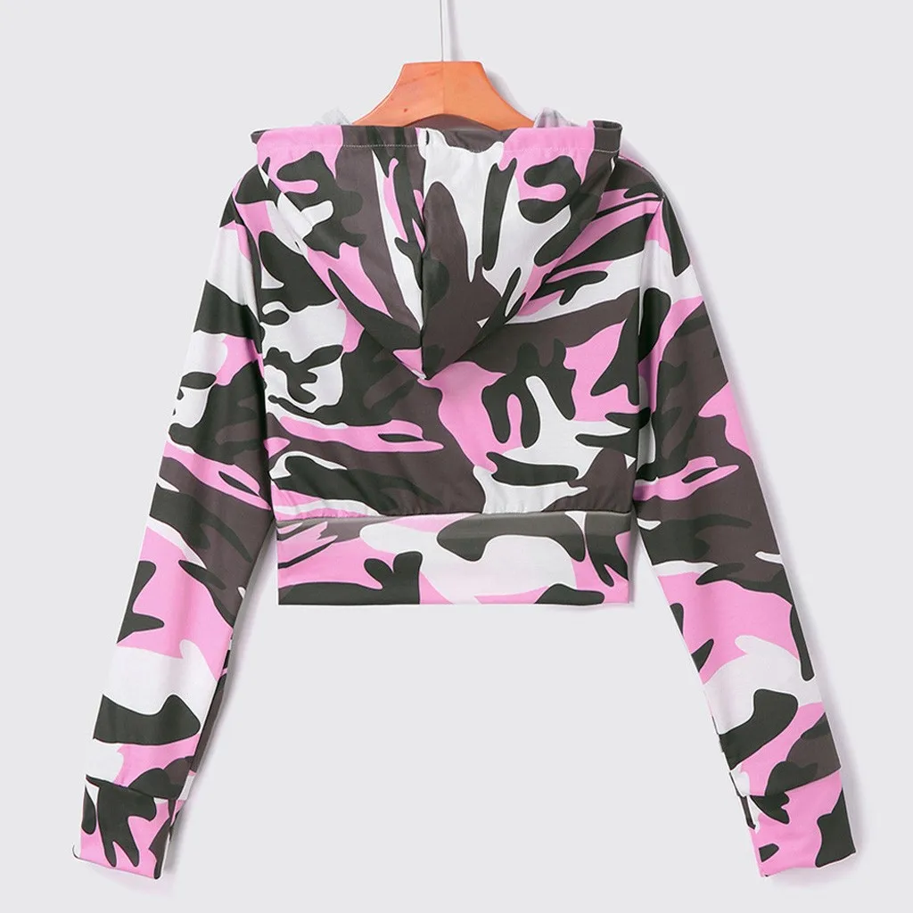 

Sweatshirt Women's Clothing Zipper Hoodies Fashion Camouflage Print Shirt Long Sleeve sweatshirt women 2020 Women's sweatshirt