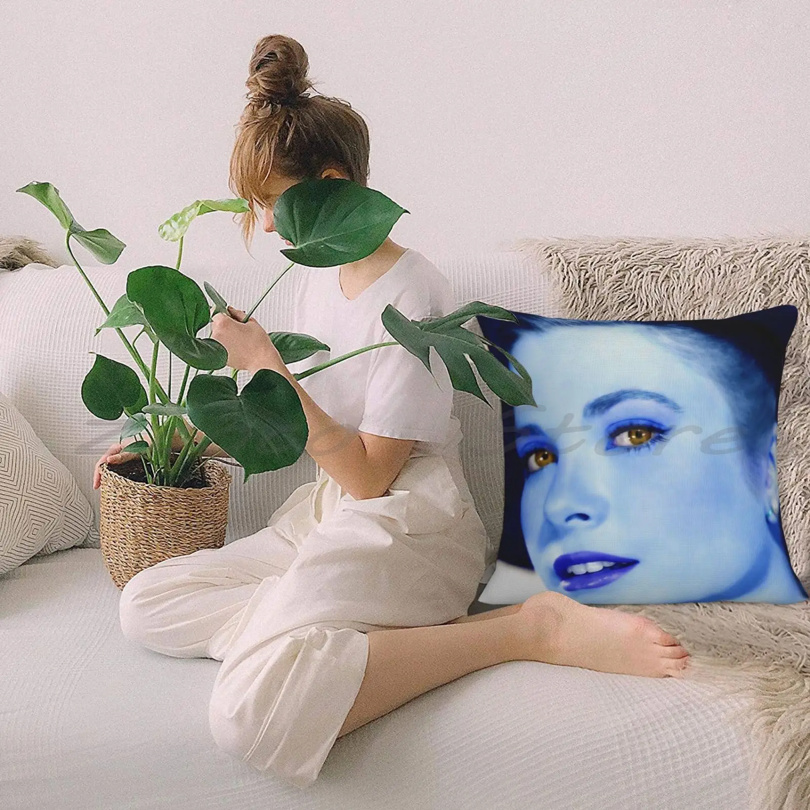 Наволочка из льняной плюшевой ткани с изображением изящности на заказ чехол для