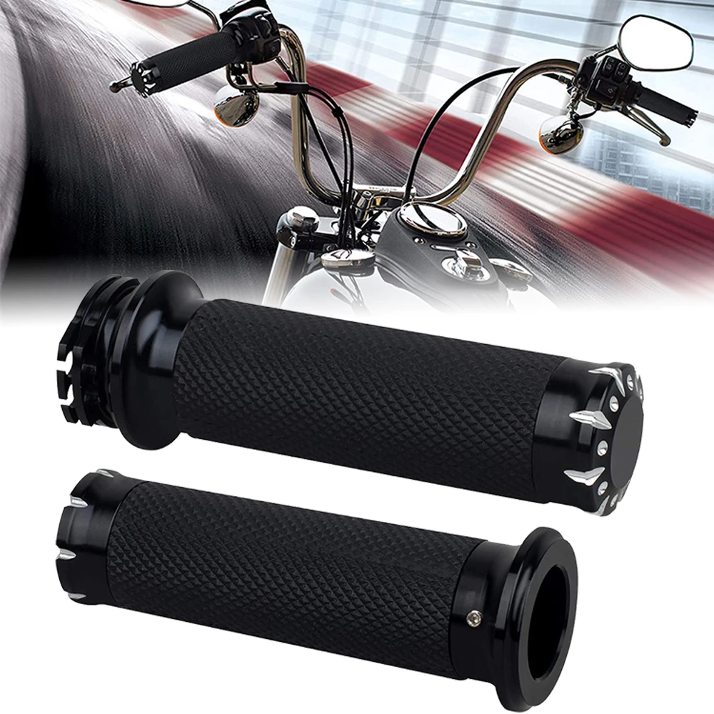 

Handlebar Hand Grips Motorcycle Throttle Grip for 1" / 25mm Handle Bars Universal for Harley Dyna Sportster 883 1200