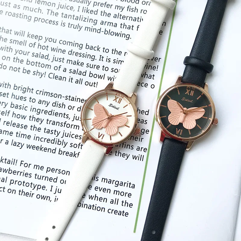 3D бабочка креативный Досуг уникальные женские кварцевые часы простой под платье