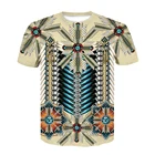 Футболка мужская оверсайз с коротким рукавом, топ в стиле хип-хоп, с принтом 3D, в стиле индейцев, одежда в стиле барокко, лето