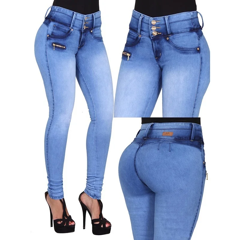 

2021 Hot Sale Woman High Waist Jeans Slim Fit Sexy Skinny Hips Jeans Women Spring Autumn Pants High Quality Female Clothing