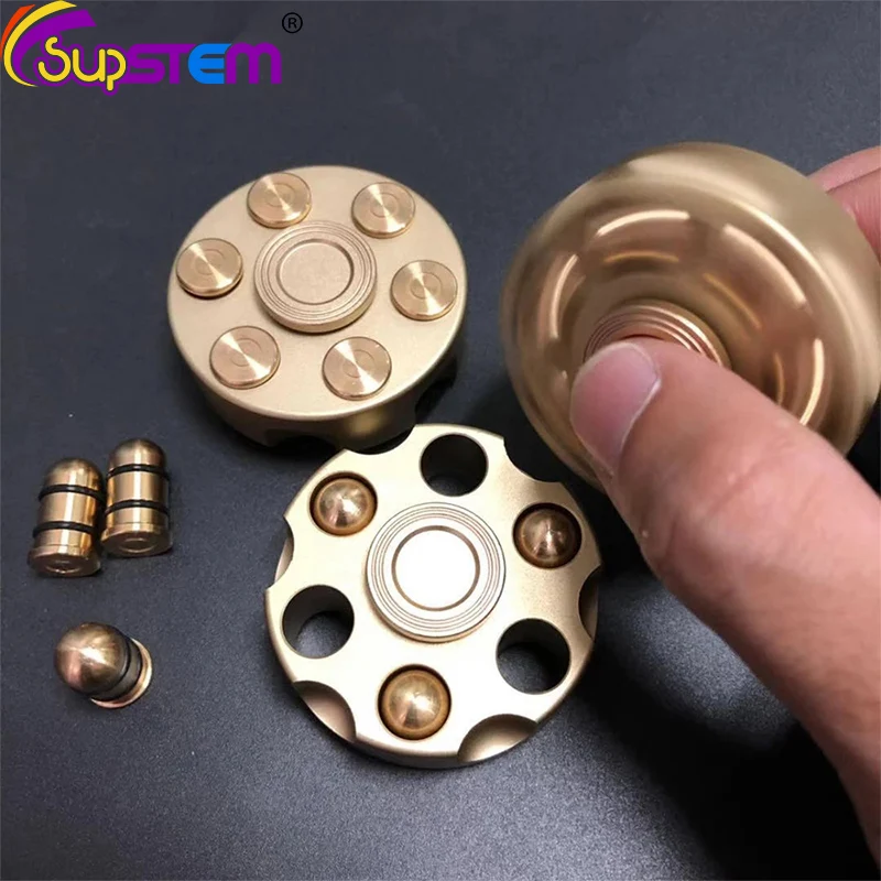 

EDC Revolver Shape Fidget Spinner Toys Metal AntiStress Spinnging Gyro Toy Adult Children Hand Spinner Toy Removable Bullet Gift