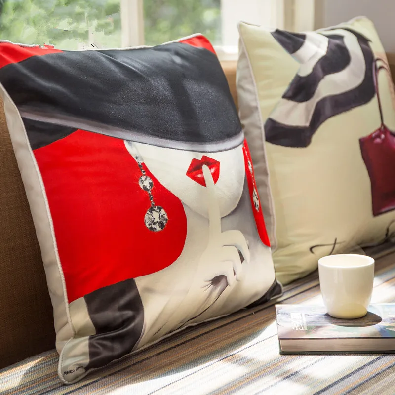 Двухсторонняя наволочка из хлопка и льна Мягкая Наволочка для дивана