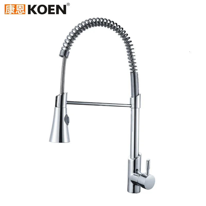 Горячая и холодная Смешанная вода функция Весна взять тянуть кухонный кран для