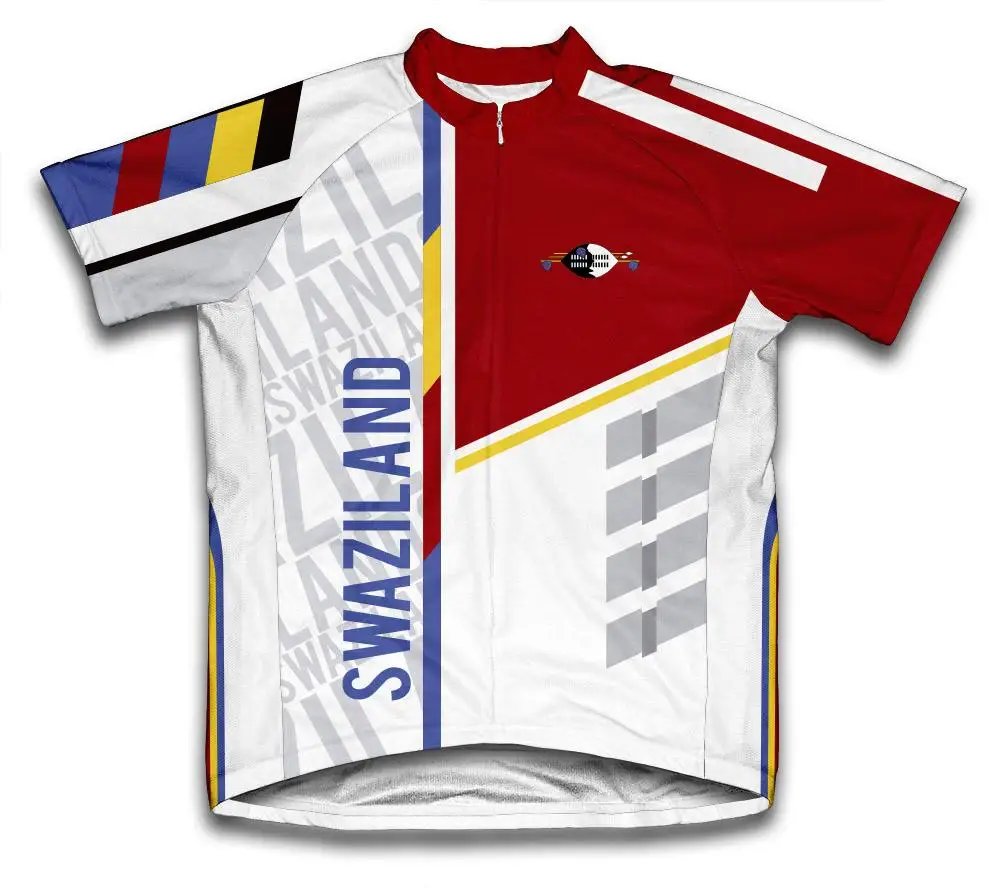 

Classic retro swaziland men's full zipper bicycle short-sleeved cycling jersey
