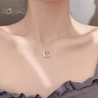 ROMAD 925 Серебряное ожерелье для женщин с рисунком Луна, звезды модные сверкающие цепочка с кулоном, свадебные украшения вечерние подарок на день рождения