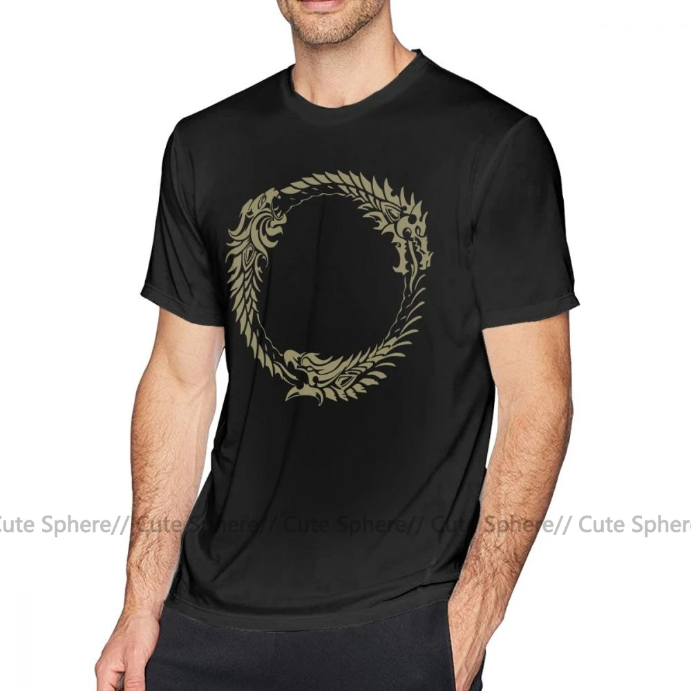 The Elder Scrolls T Shirt Elder Scrolls Online Merchandise T-Shirt Oversized Basic Tee Shirt Cotton Mens Short Sleeves Tshirt - Цвет: Black