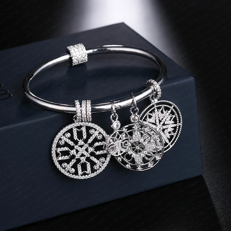 Женский Браслет-манжета GODKI роскошный браслет серебристого цвета в богемном