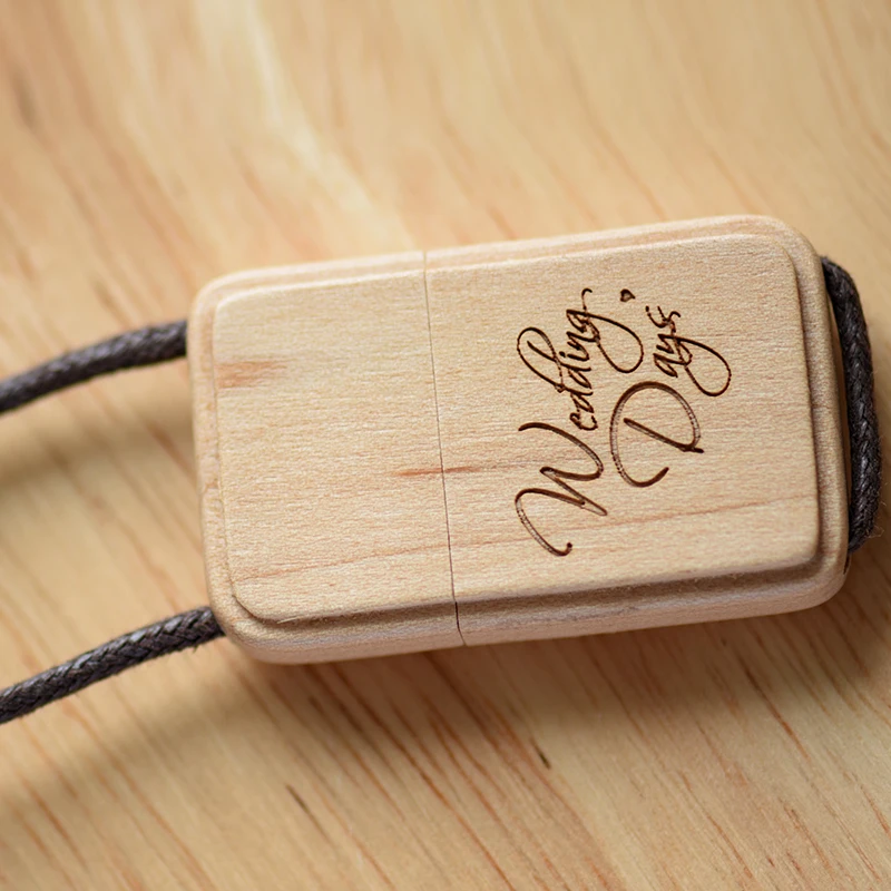 USB флеш накопитель POWERONE деревянный с веревкой 4 64 Гб|USB флэш-накопители| |