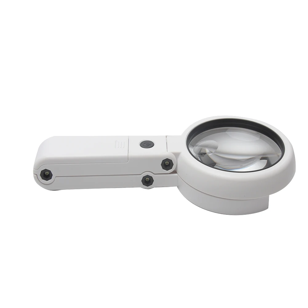 

5/11X Magnifying Glass Hand Held Repair Super Bright Simple Dual Use Stand Jewelry Table Lamp Non Slip 8 LED Home Foldable