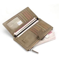 fashion vintage long gentleman style men pure double layers cellphone leather purse bag and clutch zipper wallet a187